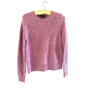 Banana Republic Raspberry Pink Heather Wool Blend Crew Neck Sweater Size Medium